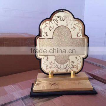 2017 New Design k9 Crsytal Metal Gold Plated Trophy With Metal Wooden Base JKC-014 photo-2