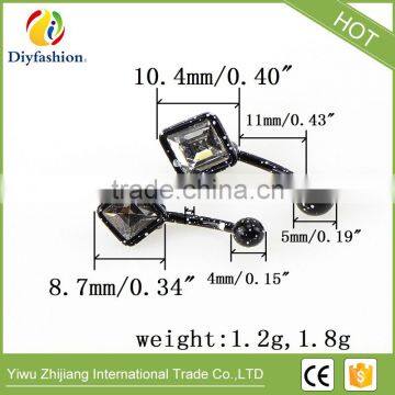 Fluorescence Surgical Trendy Stainless Steel Square Shape Belly Button Ring Sexy Body Piercing Jewelry