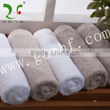 100% cotton solid color plain weave embroidered face towel