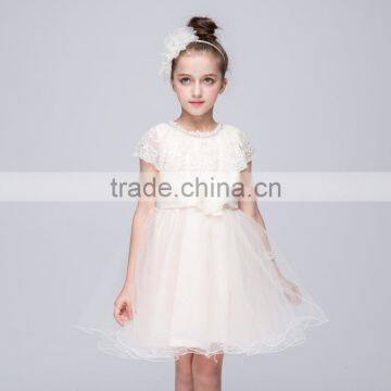 Beautiful Flower Girl Wedding Dresses Satin Occasion Evening Dress With Lace Shawl