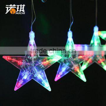 Nuoqi pentagram LED lantern string lights wedding window decoration curtain background lights Christmas tree decoration 150g