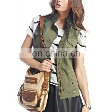 2014 Women Sleeveless Cotton Coat