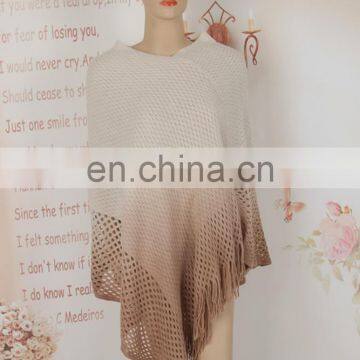 fashion new 2016 woman two-tone poncho wholesale