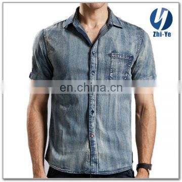 in stock items latest fashion light denim shirt