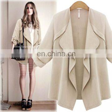 autumn 2017 collection fashion khaki irregular design thin coat classic wonem's coat