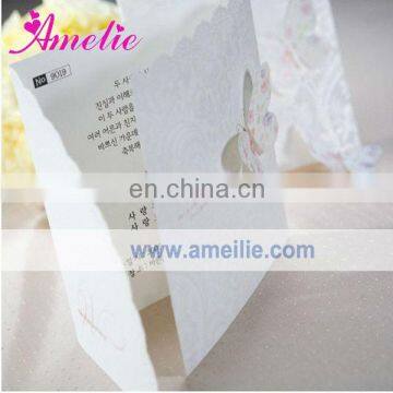 A0431 Butterfly Wholesale White Color Lovely Invitation Cards For Wedding