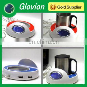 Fashion USB coffee clock cup warmer USB powered coffee cup