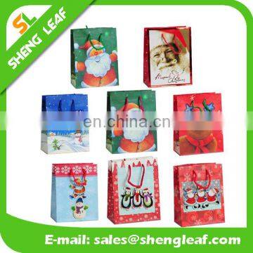 Custom printed logo christmas paper shopping bags with best price