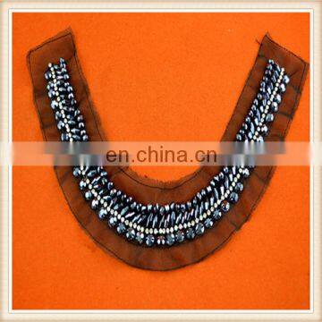 Custom Fashion Black Beaded Trim With Mesh photo-2