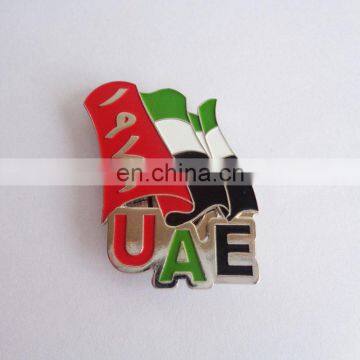 UAE letter with flag gold and silver metal magnet metal pins in stock for 2017