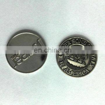 bulk magnetic zinc alloy casting engraved golf ball marker