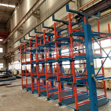 Pipe storage used a crane with what save space expansion cantilever shelves