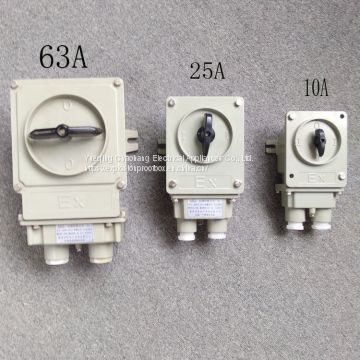 Explosion-proof transfer switch 60A/ 3-phase motor controlled starting switch 380V aluminum alloy housing BHZ51