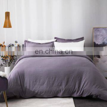 Hot Sell Ins Style Grey Purple 100% Microfiber 3 Piece Bed Sheet Set Full King Duvet Cover photo-2