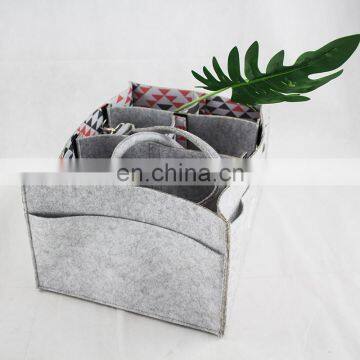 Portable Protective Baby Nursery Organizer Felt Diaper Bag Large photo-2