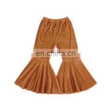 Posh Girl Burgundy Velvet Bell Bottoms Children Pant Kids Flare Pants photo-6