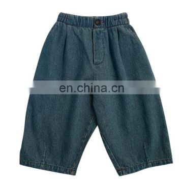 6640 Own designer team and factory kids pants baby girls loose wide leg pants jeans