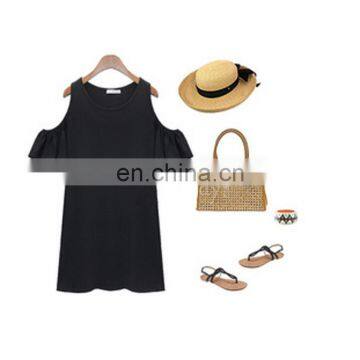 Large Plus Size Women's Clothing Thin Lotus Leaf Wholesale Classic Summer Dress Foreign Trade Off-the-shoulder Dresses photo-3