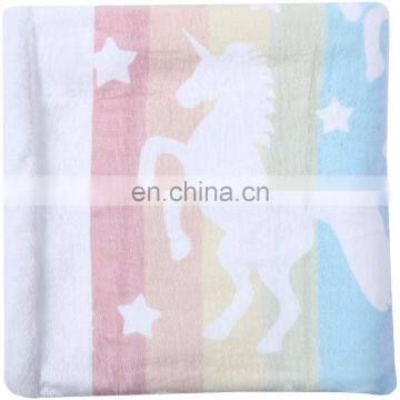 Recycling Cartoon Cute Plush Rainbow Unicorn Sherpa Throw Blanket for Girls photo-4