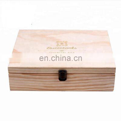 Organizer Wooden Packing Storage Box Superior and Exquisite Essential Oil Wood Pine Wood Color Gift & Craft Gift Package Accept