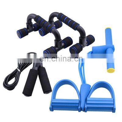 Yoga Resistance Sit up Pedal Pull Rope Leg Tension Belt Foam Handle Support Bracket Push Up Position PVC Rope Skipping