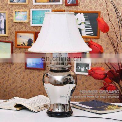 Jingdezhen silver ceramic hand painted vase table lamps for bedroom