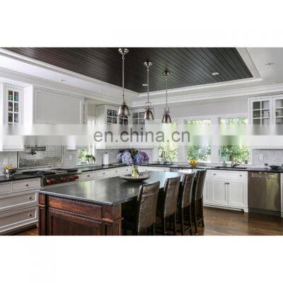 Classic White Wood Color Modular Modern Kitchen Cabinets With Island