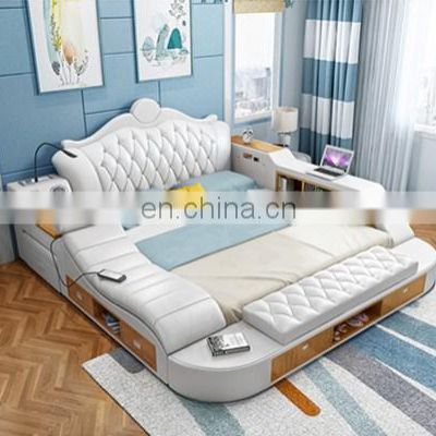 Modern leather bed 1.8 m double massage bed intelligent multifunctional bed