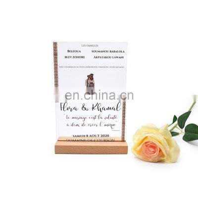 New Arrival Full Test Customized Transparent Acrylic Wedding Innovation Card