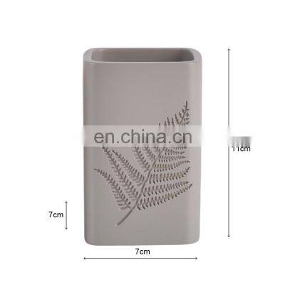 High Quality Leave Printed Polyresin European Resin Bathroom Accessories Vanity Set photo-5