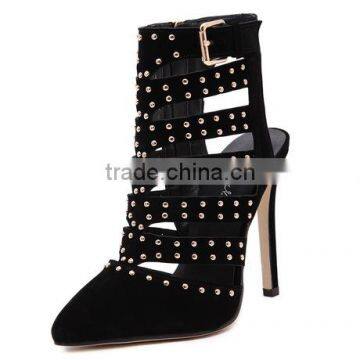 C89227A fashion lady hollow out rivet high heel shoes women shoes