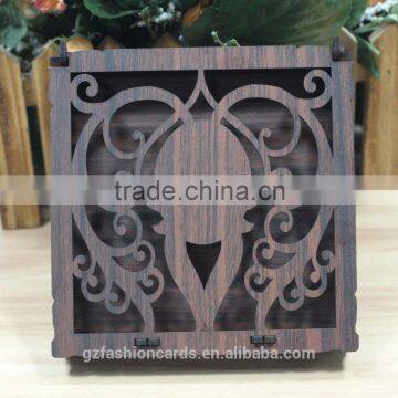 New design Material vintage style wedding invitation wooden box