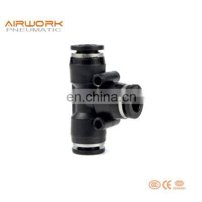 PE Pneumatic 3 Way Plastic Tube Hose Connector T Type Push to Connect Fittings Equal Tee Formula photo-3