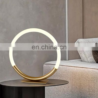 HUAYI Nordic Design Black Gold 8w 10w Hotel Bedroom Bedside Indoor Fancy Simple LED Table Lamp