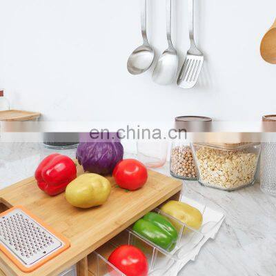 Large Bamboo Cutting Board With 4 Trays for Easy Food Prep and Cleanup photo-5