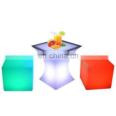 illuminated outdoor furniture led cube chair disco led table hookah vip seating