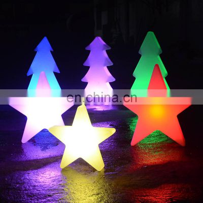 programmable led Christmas lights /Multi color plastic star /tree/snow led rechargeable lamp  Christmas decorations lights