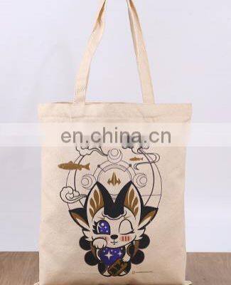 Wholesale Eco-friendly Portable Reusable Large Capacity Fashion Natural Cotton Shopping Canvas Bags With Custom Printed Logo photo-5