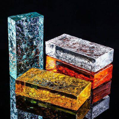 Wall Partition Factory Wholesale Textured Hot Melt Glass Block Hollow Clear Crystal Brick For Decoration