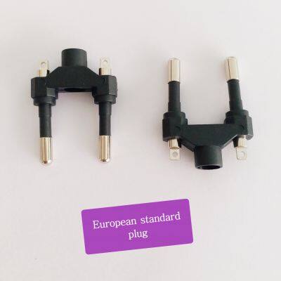 European Standard Plug, European Standard Pin, Charger Plug, Adapter Connection Plug. H65 Brass, Nickel Plated.