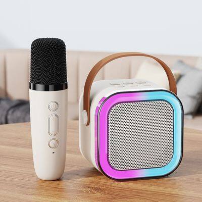 Promotion Wholesale Active Sound Bar Bocinas Bluetooth LED Colorful Rechargeable Disco Karaoke Speaker With Wireless Microphone