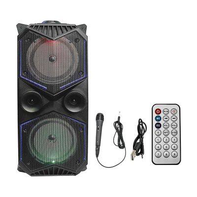 SING-E ZQS1819 Dual 6.5 Inch Portable Subwoofer Speaker RGB Light With Display Screen Party Stage Dj Wired Mic Bt Speaker