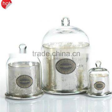 Copper Effect Glass Cloche Candle /hurricane Lanterns/ Copper Candle Jars photo-3