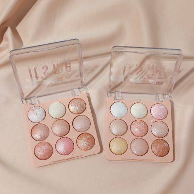 Factory OEM 9 Color High Pigment Make up Bronze Highlight Baked Palette Cosmetic La Sombra De Ojos photo-2