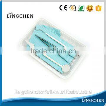 High Quality Dental Disposable Package Set Have Colorful Waterproof Dental Bib,mouth Mirror , Probe, Tweezer photo-2