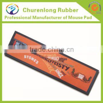 Customized beer logo Nitrile rubber and non-woven fabrics advertising bar runner/ bar mats / bar spill mat