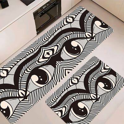 Classic White and Black Style Anti-Fatigue Rugs Kitchen Anti-Fatigue Mat photo-1