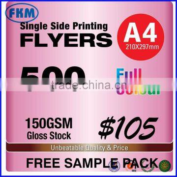 1 Side 150gsm Gloss Stock A4 Flyer Printing