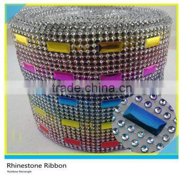 24 Rows 10 Yards Apricot Color Plastic Rhinestone Wrap For Party Loose photo-3