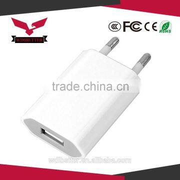 Wholesale Mini 5V 1A Eu Plug Usb Wall Charger For iphone 5